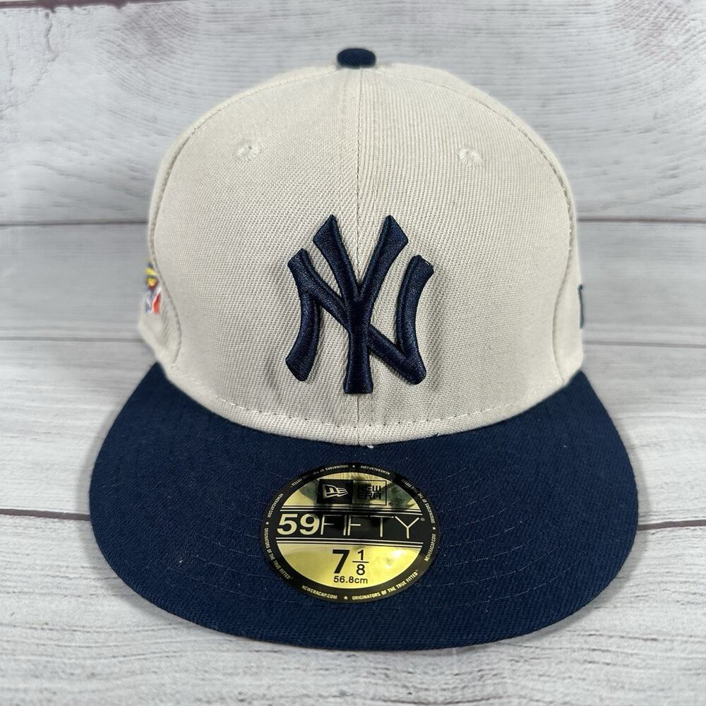 New Era 59Fifty New York Yankees 1996 World Series Fitted Hat Ivory/Blue 7 1/8‎